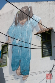 Malaysia 2013 - Georgetown - Street Art - Little Girl in Blue